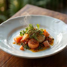 Plated gourmet dish